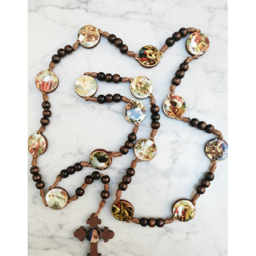 Rosario Vía Crucis en Madera para la Meditación Profunda