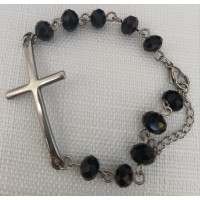 Pulsera Decenario de Cruz en Acero y Cristal Pulsera Decenario de Cruz en Acero y Cristal