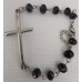 Pulsera Decenario de Cruz en Acero y Cristal