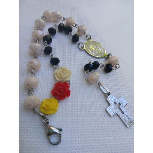 Pulsera Rosario Doble Rosa Mística y Tradicional