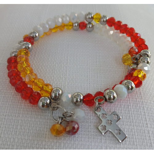 Pulsera Rosario Rosa Mística Enrollable
